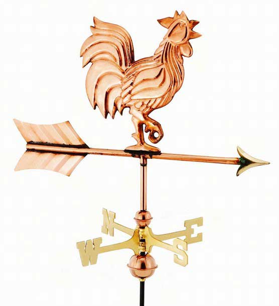 Rooster Polished Copper 
Garden Weathervane