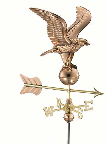 Eagle Polished Copper Garden Weathervane